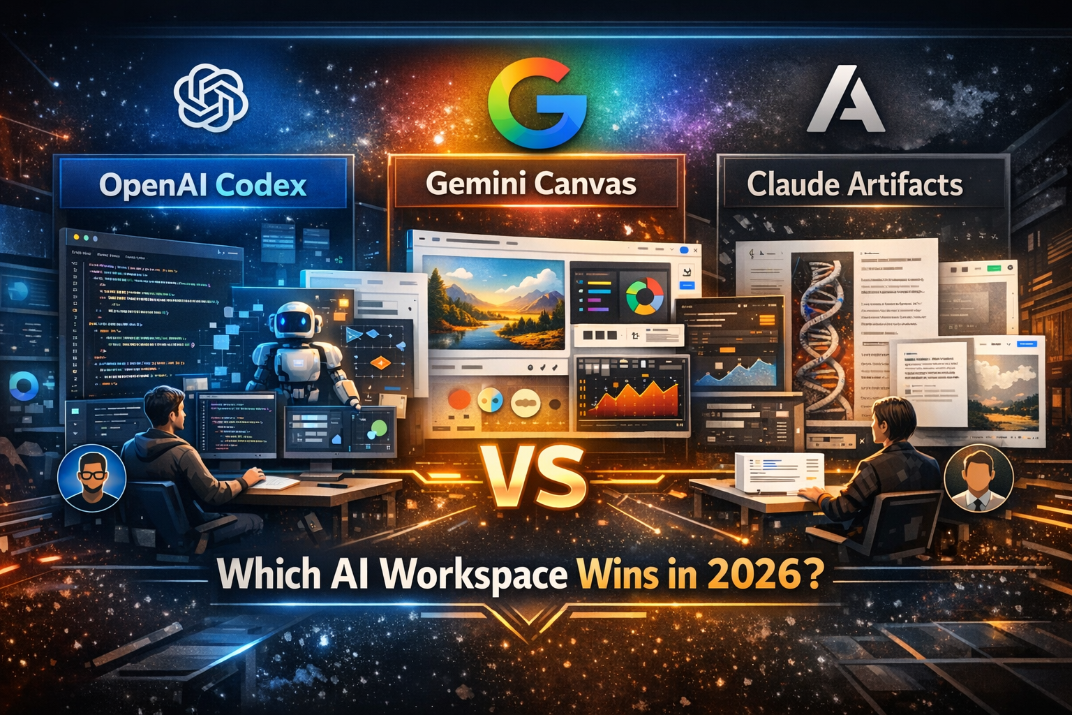 OpenAI Codex vs. Gemini Canvas vs. Claude Artifacts: Welcher KI-Arbeitsbereich wird 2026 die Nase vorn haben?
